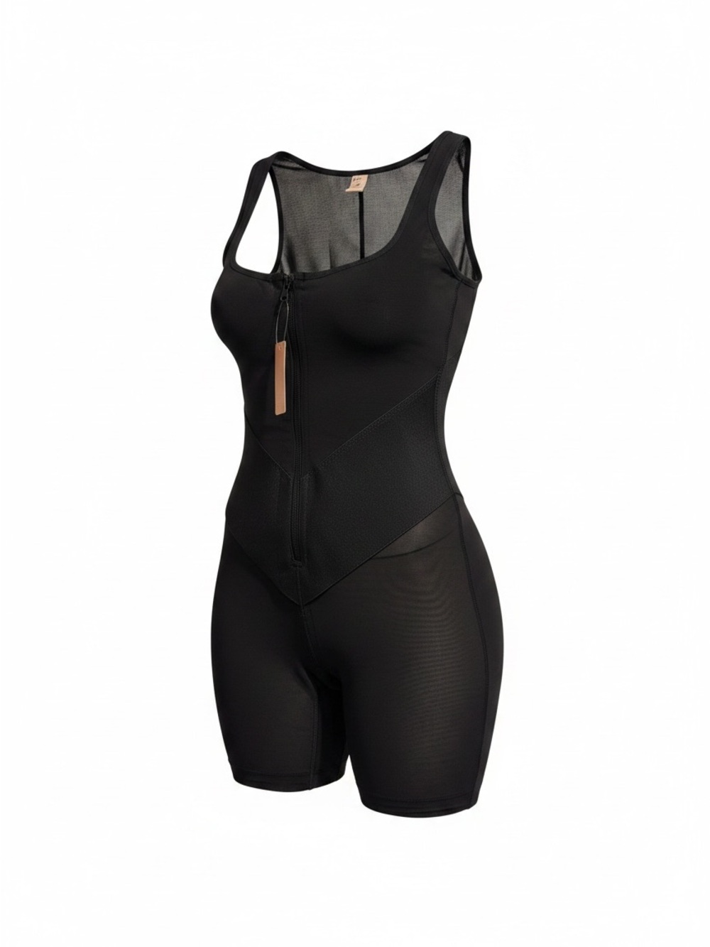 Women’s Black Sculpting Zippered Bodysuit Shapewear - Size M- NWT